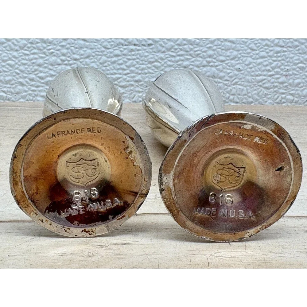 Vtg La France Reg.616 SP Co Silver Plated Salt & Papper Shakers Made In USA
